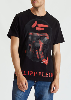 Чорна футболка Philipp Plein із логотипом на спині, фото